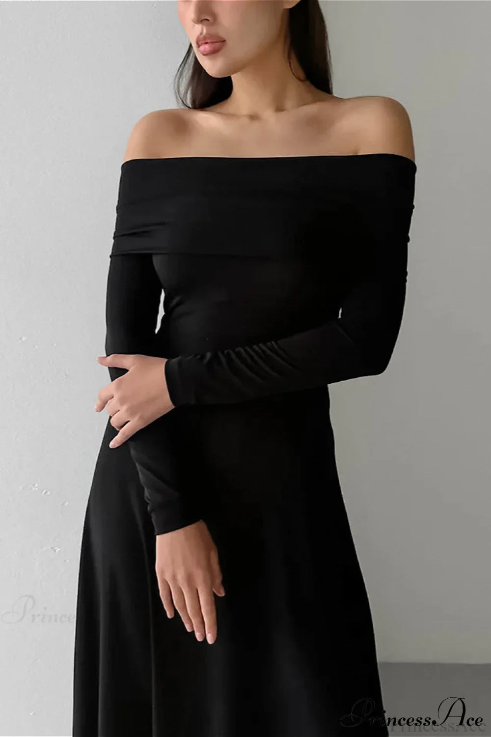 Slinky Off Shoulder Minimal Formal Maxi Dress image 6