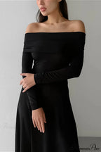 Slinky Off Shoulder Minimal Formal Maxi Dress image 6