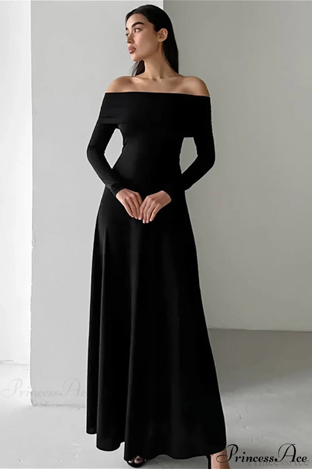 Slinky Off Shoulder Minimal Formal Maxi Dress image 4