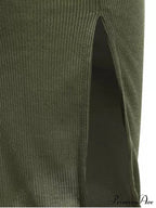Slip Bodycon Ribbed Slit Dress image 10