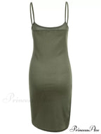 Slip Bodycon Ribbed Slit Dress image 7