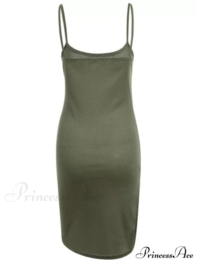 Slip Bodycon Ribbed Slit Dress image 7