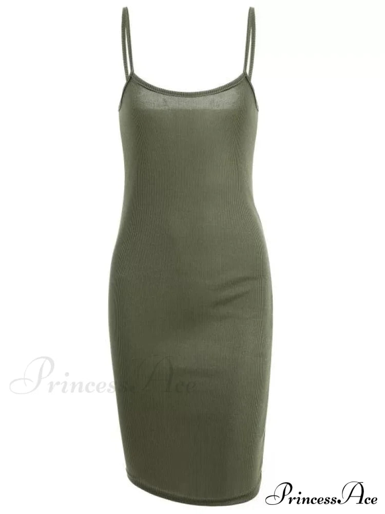 Slip Bodycon Ribbed Slit Dress image 8