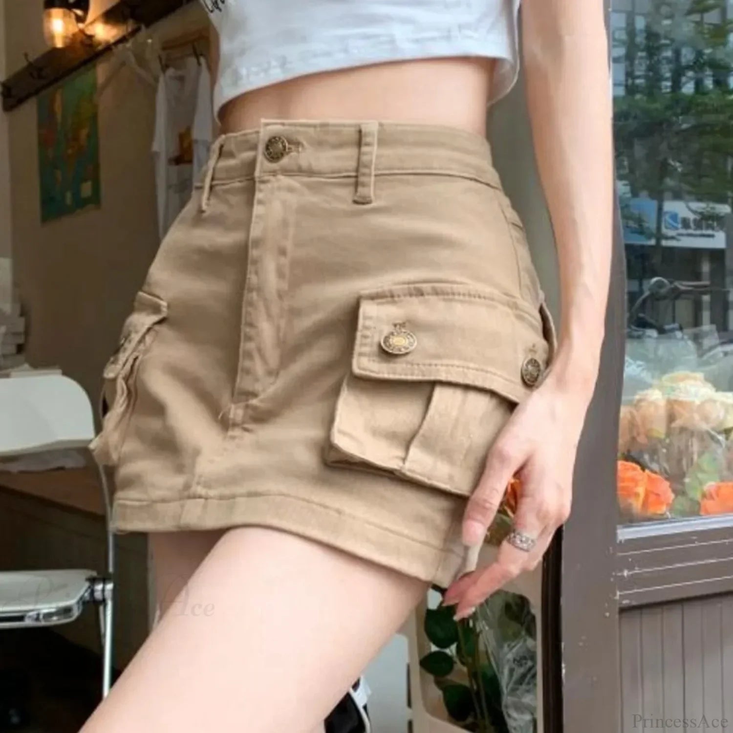 Slip Denim High Waist Skirt image 1