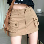 Slip Denim High Waist Skirt image 5