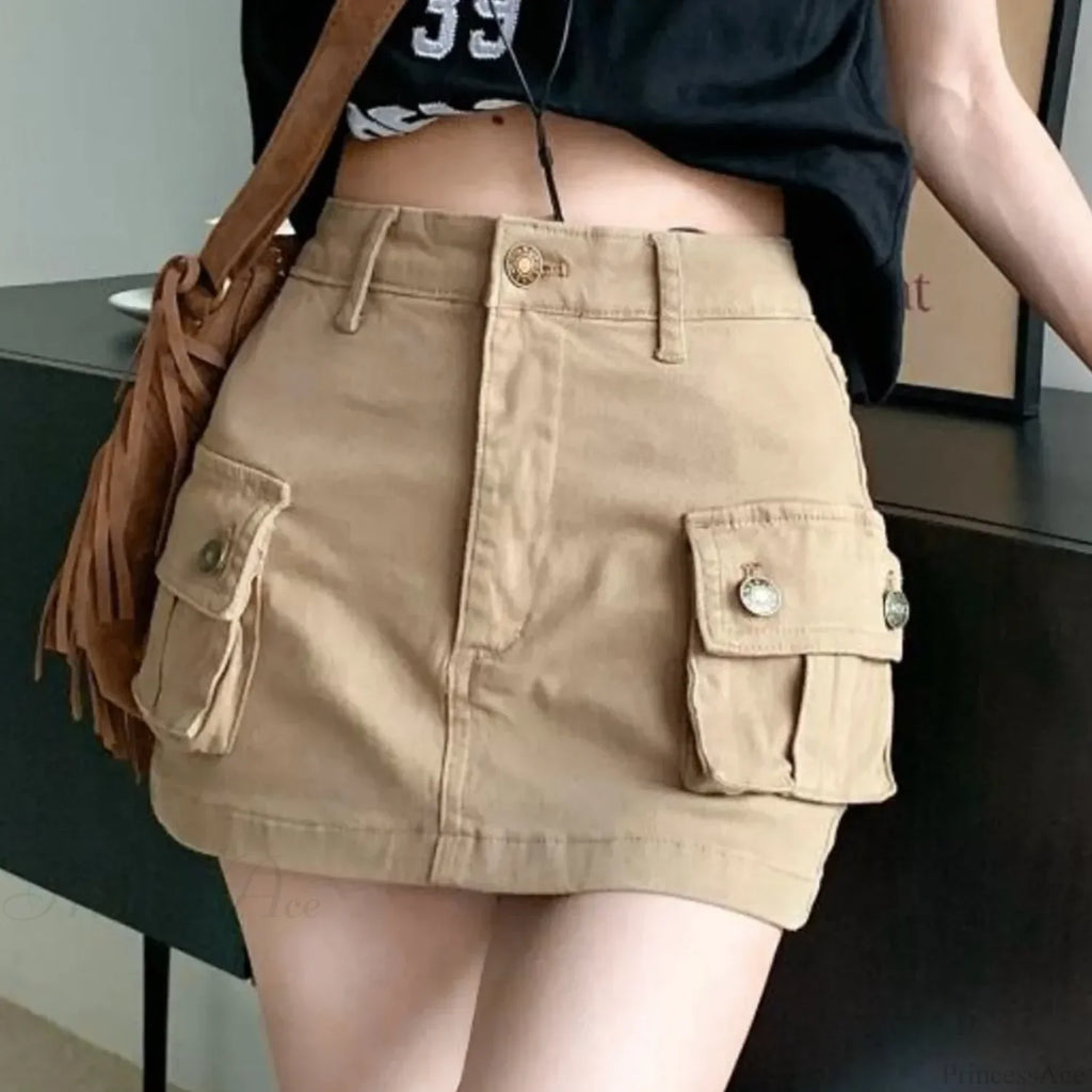 Slip Denim High Waist Skirt image 4