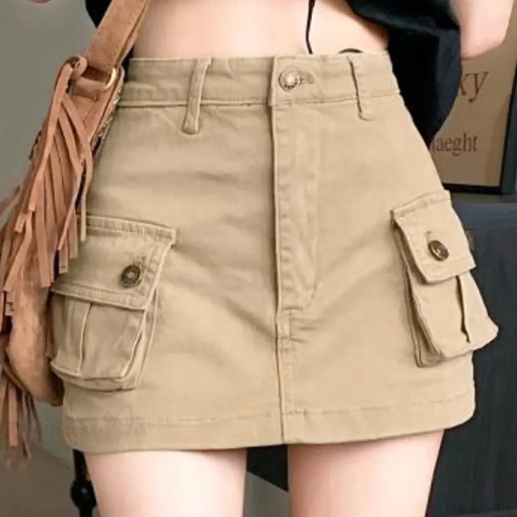 Slip Denim High Waist Skirt image 2