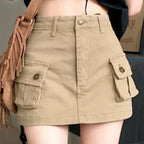 Slip Denim High Waist Skirt image 2