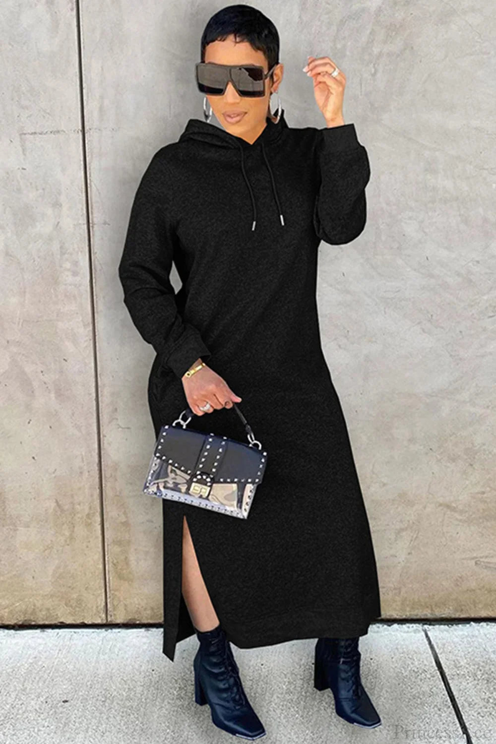 Slit Hem Hoodie Dress image 6