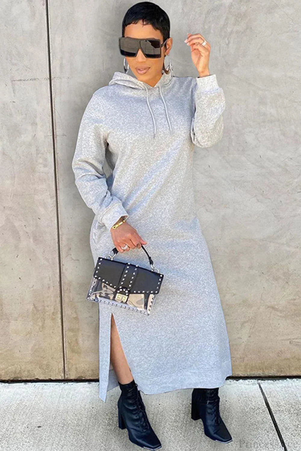 Slit Hem Hoodie Dress image 3