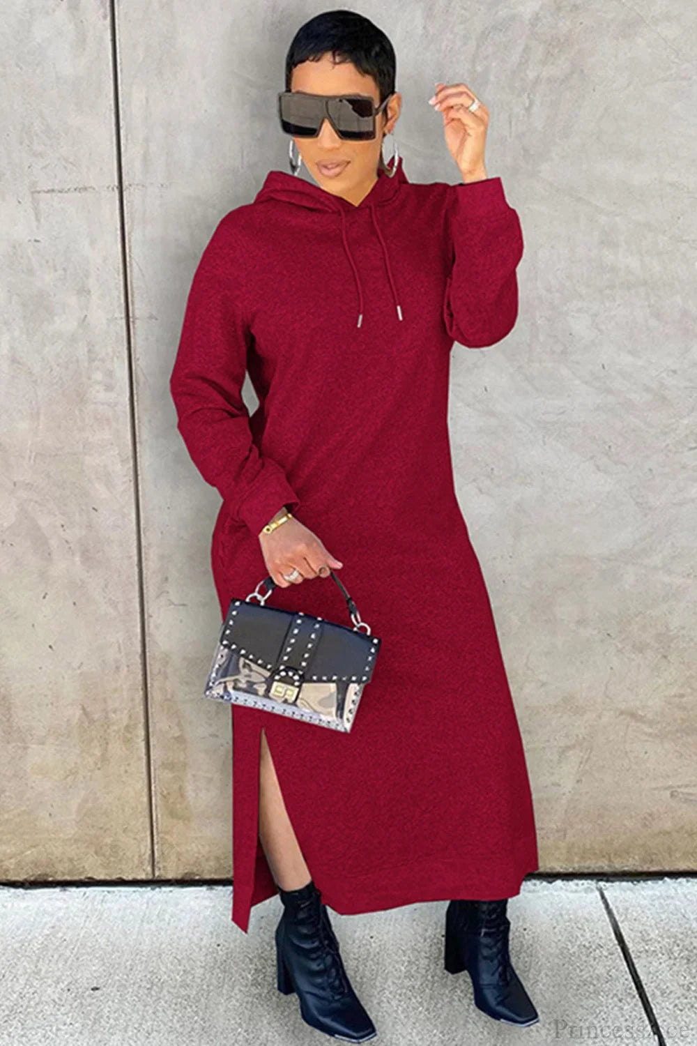 Slit Hem Hoodie Dress image 1