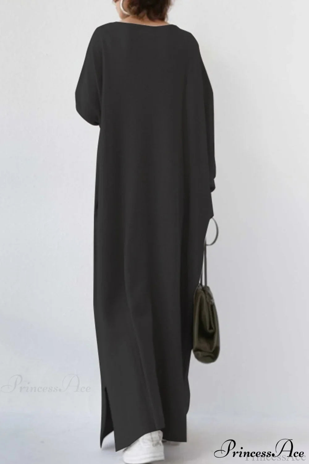 Slit Hem V Neck Sweatshirt Dress image 5