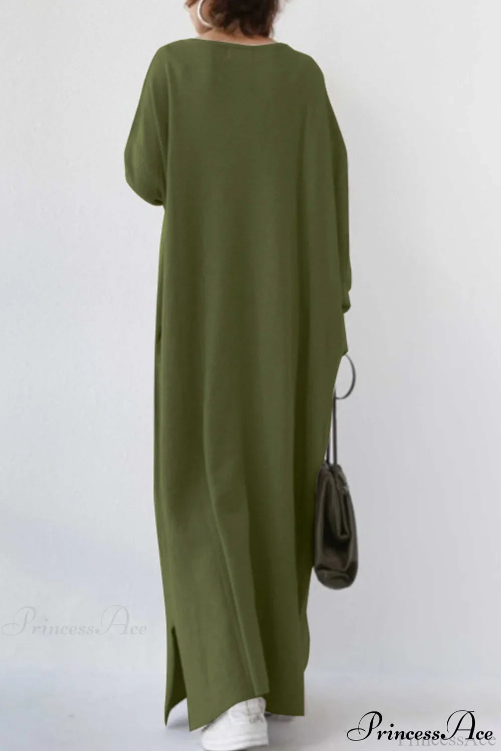 Slit Hem V Neck Sweatshirt Dress image 8