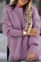 Slit Neck Round Sweater image 2