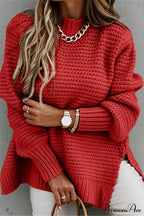 Slit Neck Round Sweater image 3