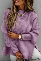 Slit Neck Round Sweater image 9