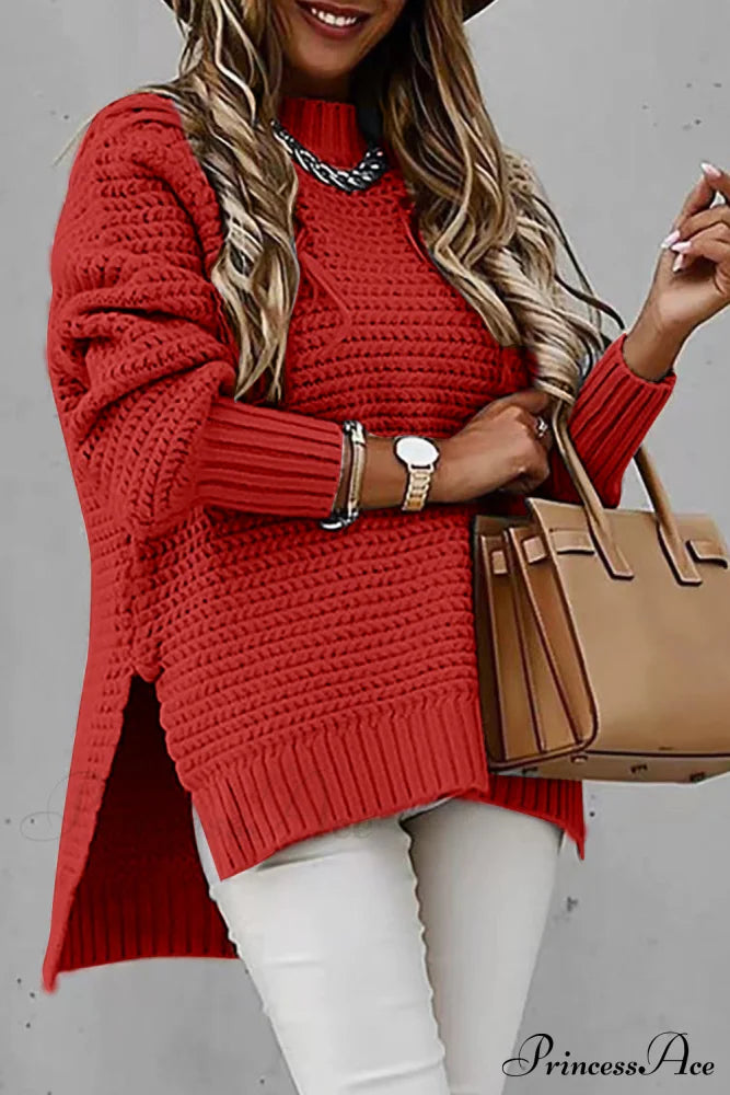 Slit Neck Round Sweater image 5