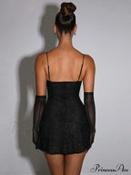 Slit Spaghetti Strap Fashion Mini Dress image 5