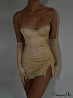 Slit Spaghetti Strap Fashion Mini Dress image 7
