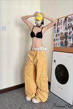 Slouchy Loose Straight Leg Cargo Denim Pants image 4