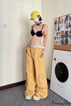 Slouchy Loose Straight Leg Cargo Denim Pants image 1