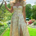 Small Fresh Floral Slim Fit Slit Camisole Floral Dress image 6