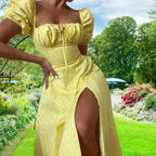Small Fresh Floral Slim Fit Slit Camisole Floral Dress image 5