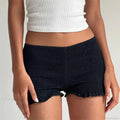 Smocked Ruffled Elastic Waist Short image 5