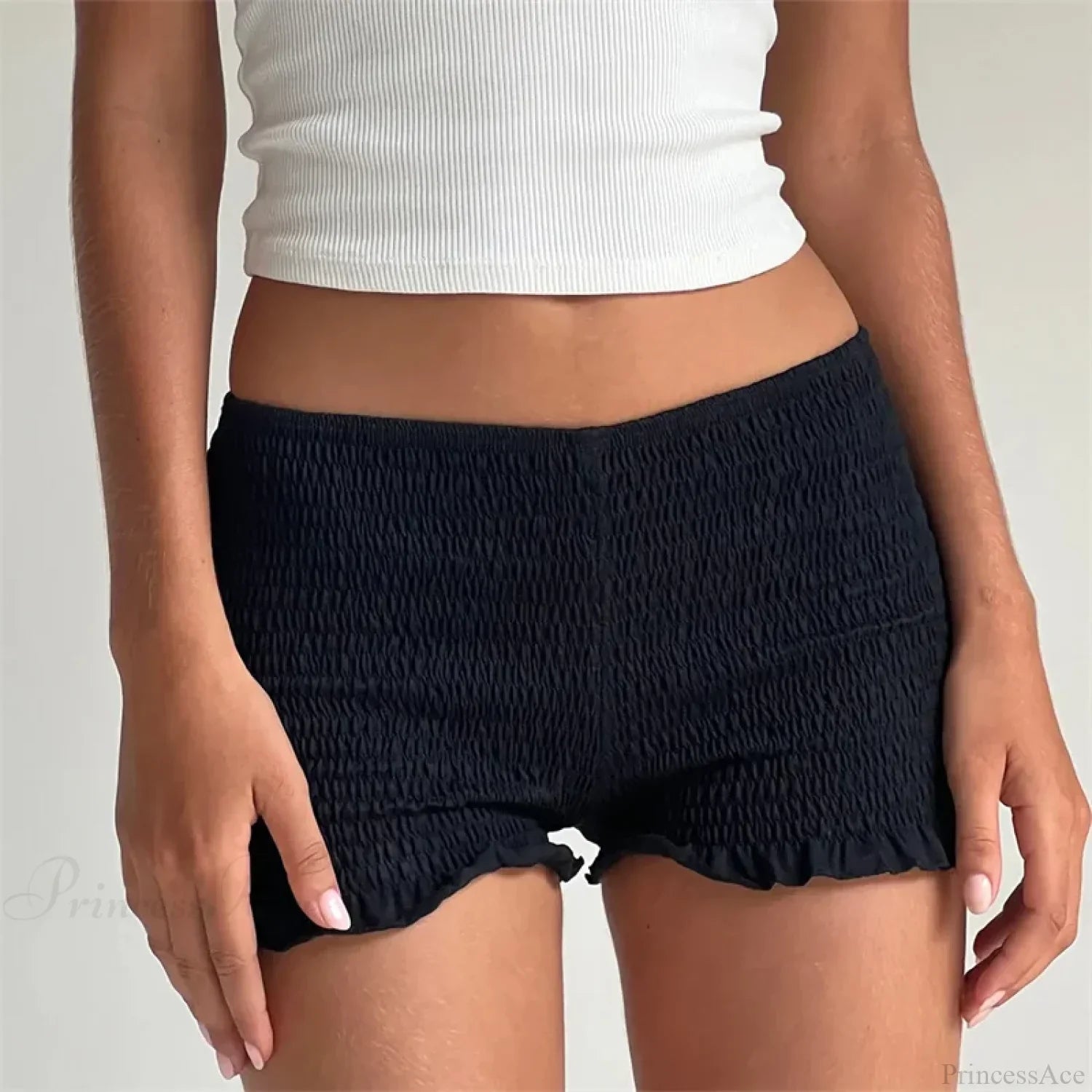 Smocked Ruffled Elastic Waist Short image 5
