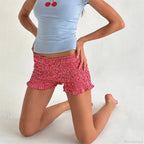 Smocked Ruffled Elastic Waist Short image 2