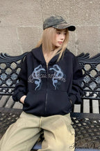 Snake Print Rhinestone Zip Up Cropped Hoodie image 2