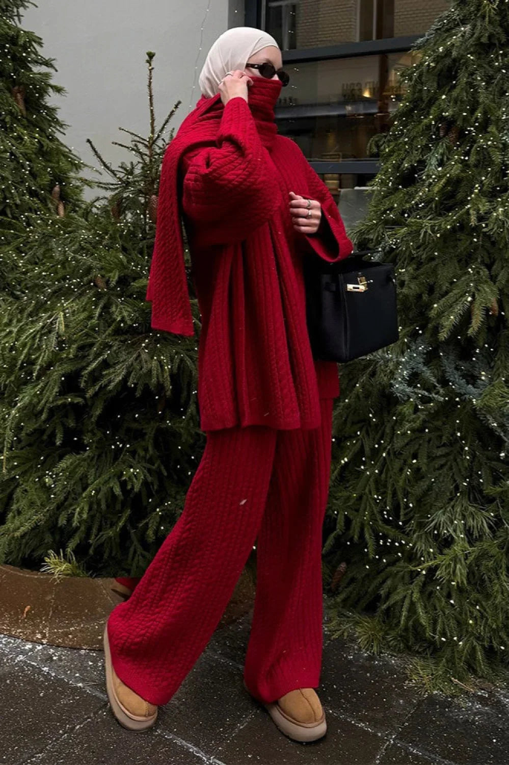 Soft Cable Knit Sweater Pants Two Piece Set image 5