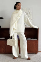 Soft Cable Knit Sweater Pants Two Piece Set image 1