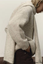 Soft Wool Crew Neck Loose Slouchy Sweater image 2