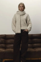 Soft Wool Crew Neck Loose Slouchy Sweater image 3