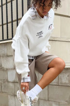 Solid Angel Print Thickened Crew Neck Sweatshirt image 5