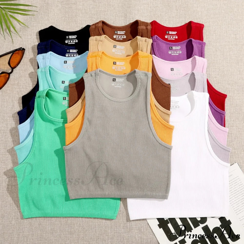 Solid Basic Seamless Streetwear Tank Tops image 3