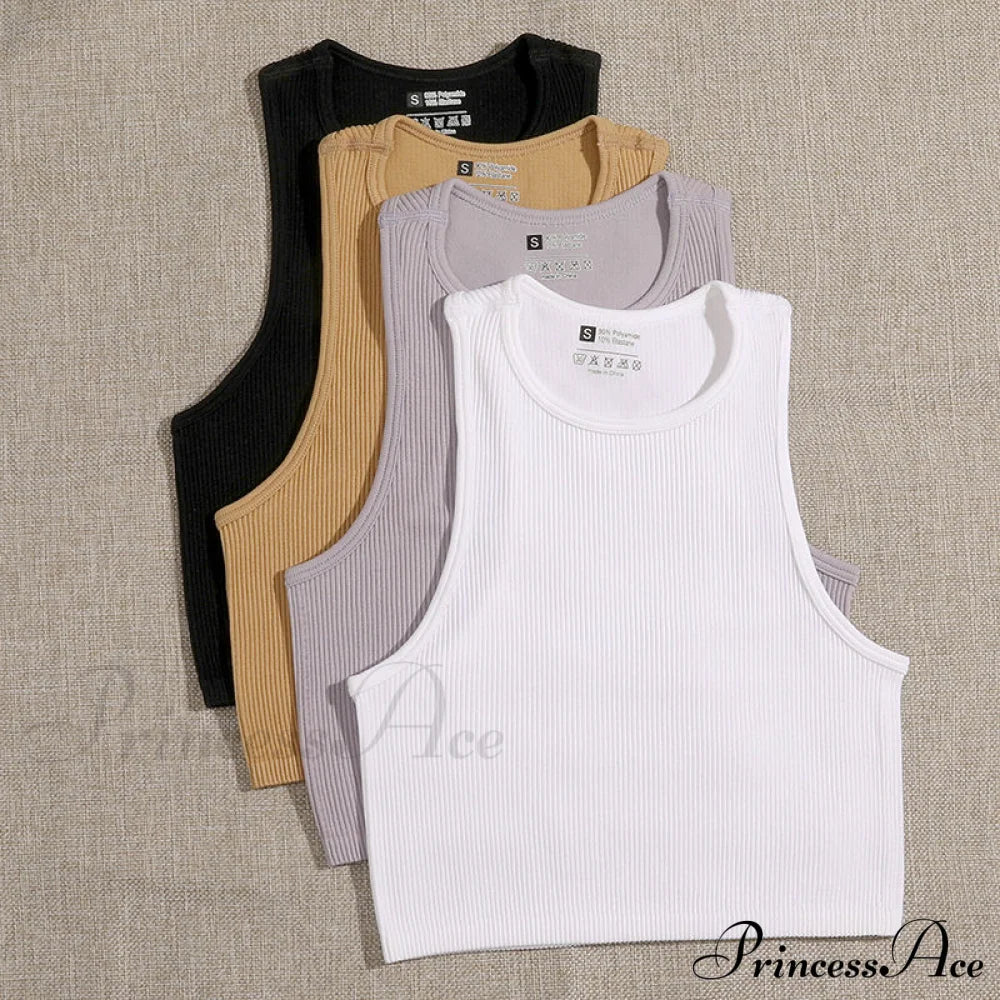 Solid Basic Seamless Streetwear Tank Tops image 2