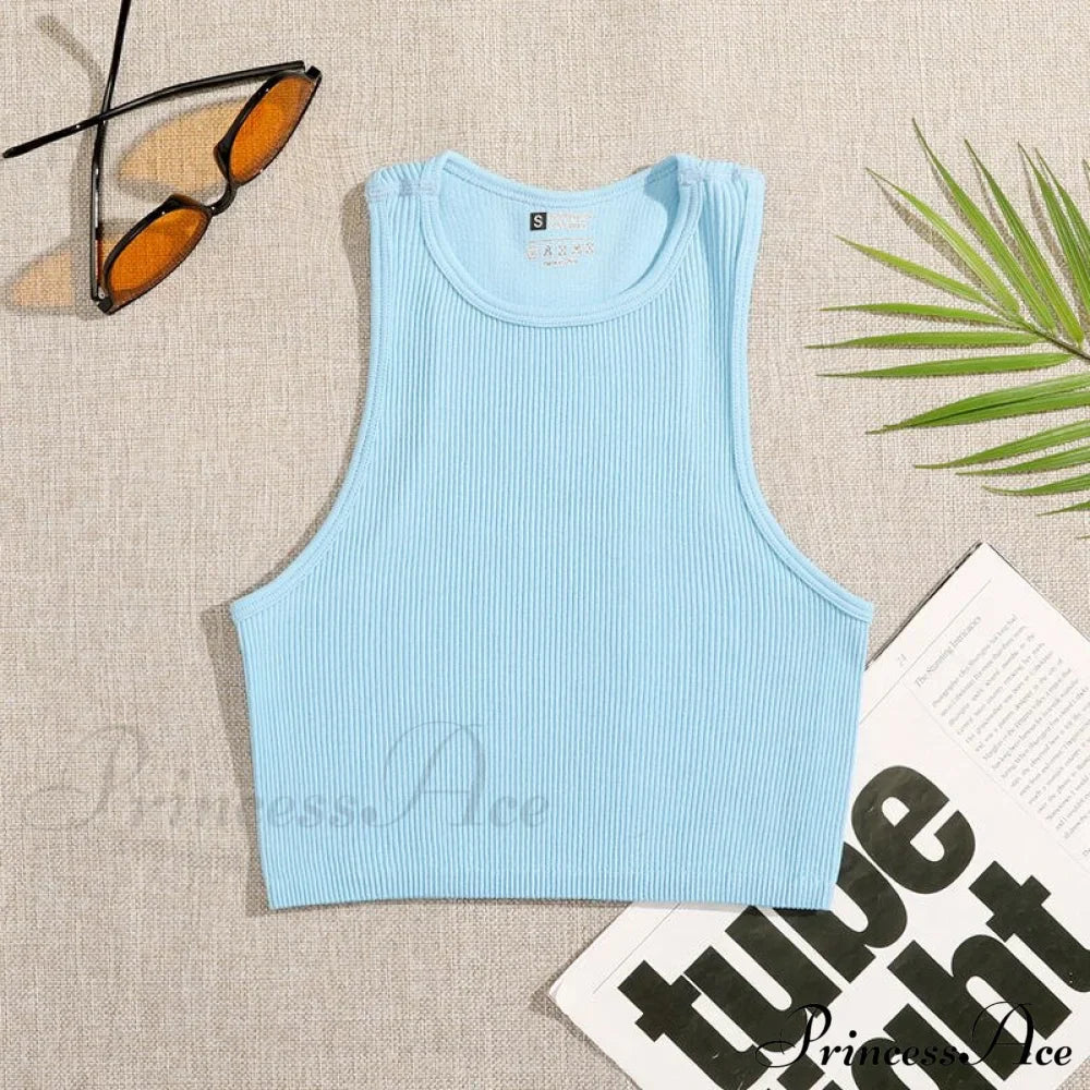 Solid Basic Seamless Streetwear Tank Tops image 9