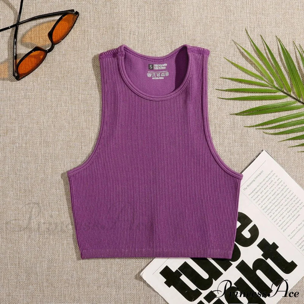 Solid Basic Seamless Streetwear Tank Tops image 14