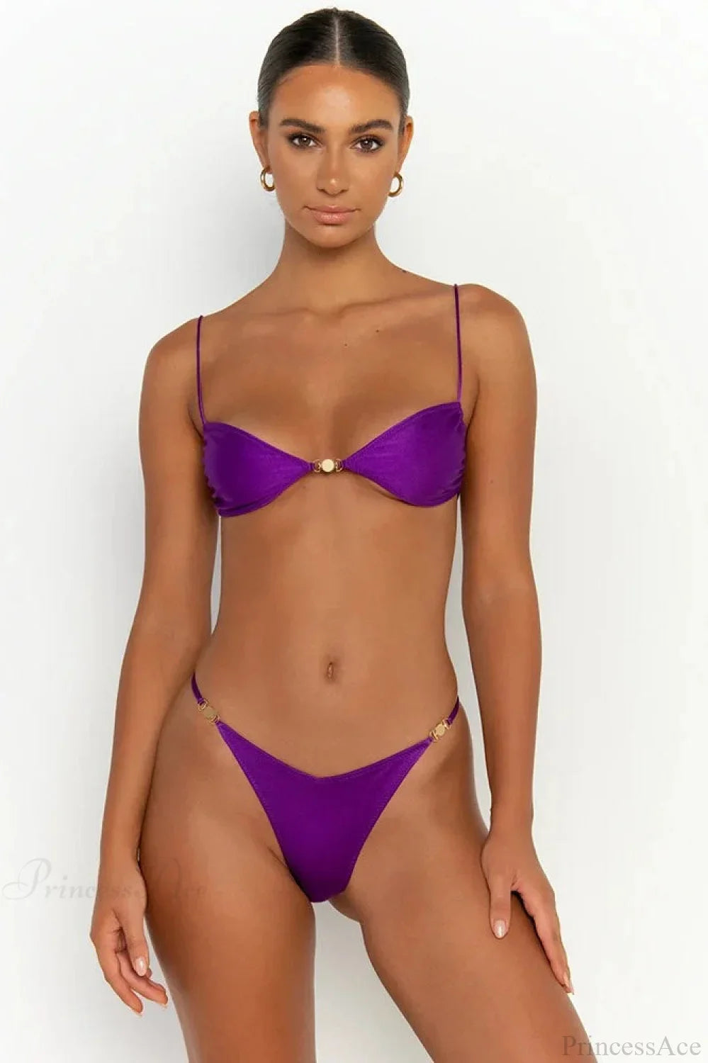 Solid Bikini Set Women Swimsuit With Ties Bikini Set image 1