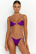 Solid Bikini Set Women Swimsuit With Ties Bikini Set image 1
