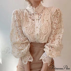 Solid Button Stand Collar Plus Size Blouse image 10