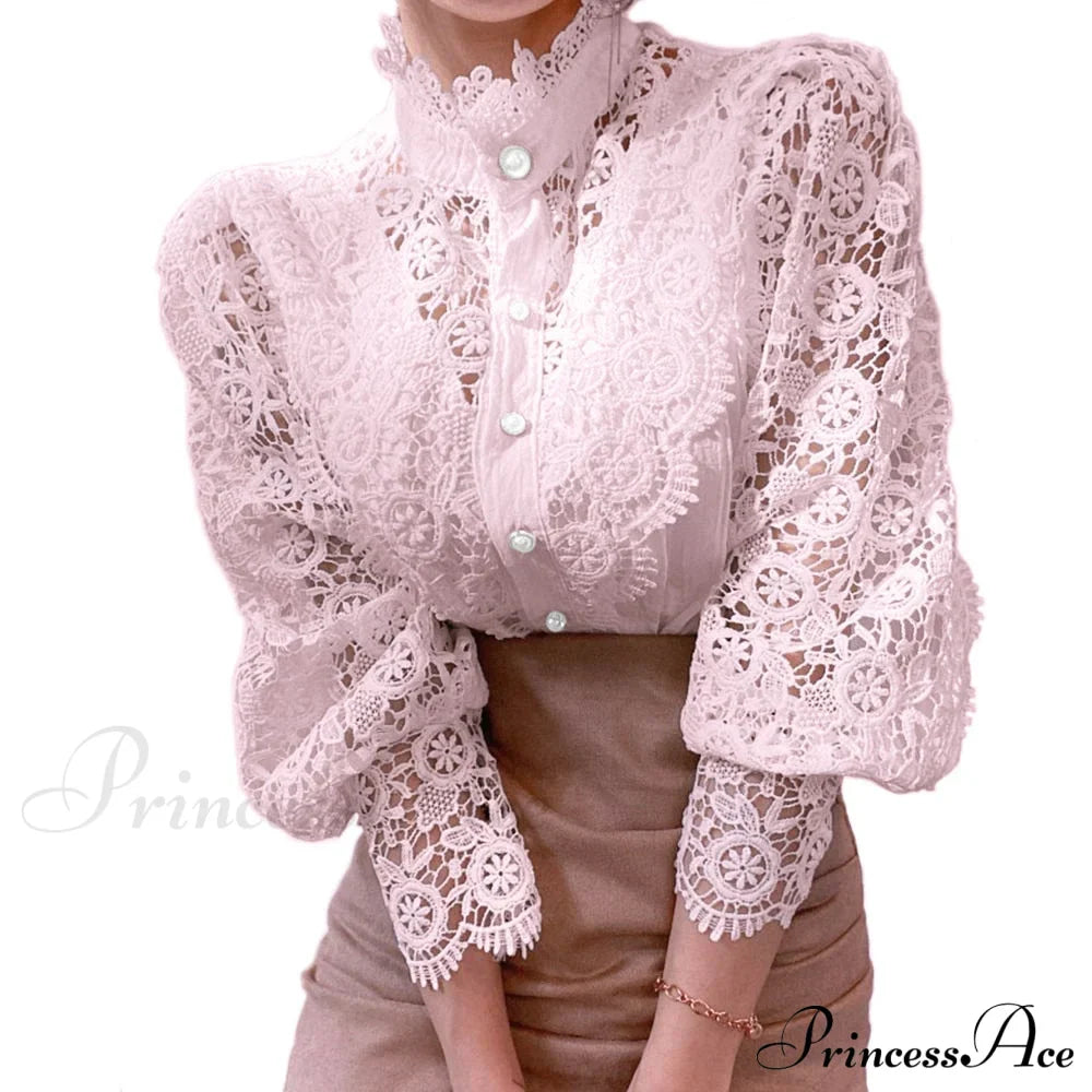 Solid Button Stand Collar Plus Size Blouse image 8