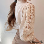 Solid Button Stand Collar Plus Size Blouse image 6