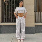 Solid Cargo Streetwear Slim Drawstring Pant image 3