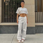 Solid Cargo Streetwear Slim Drawstring Pant image 2