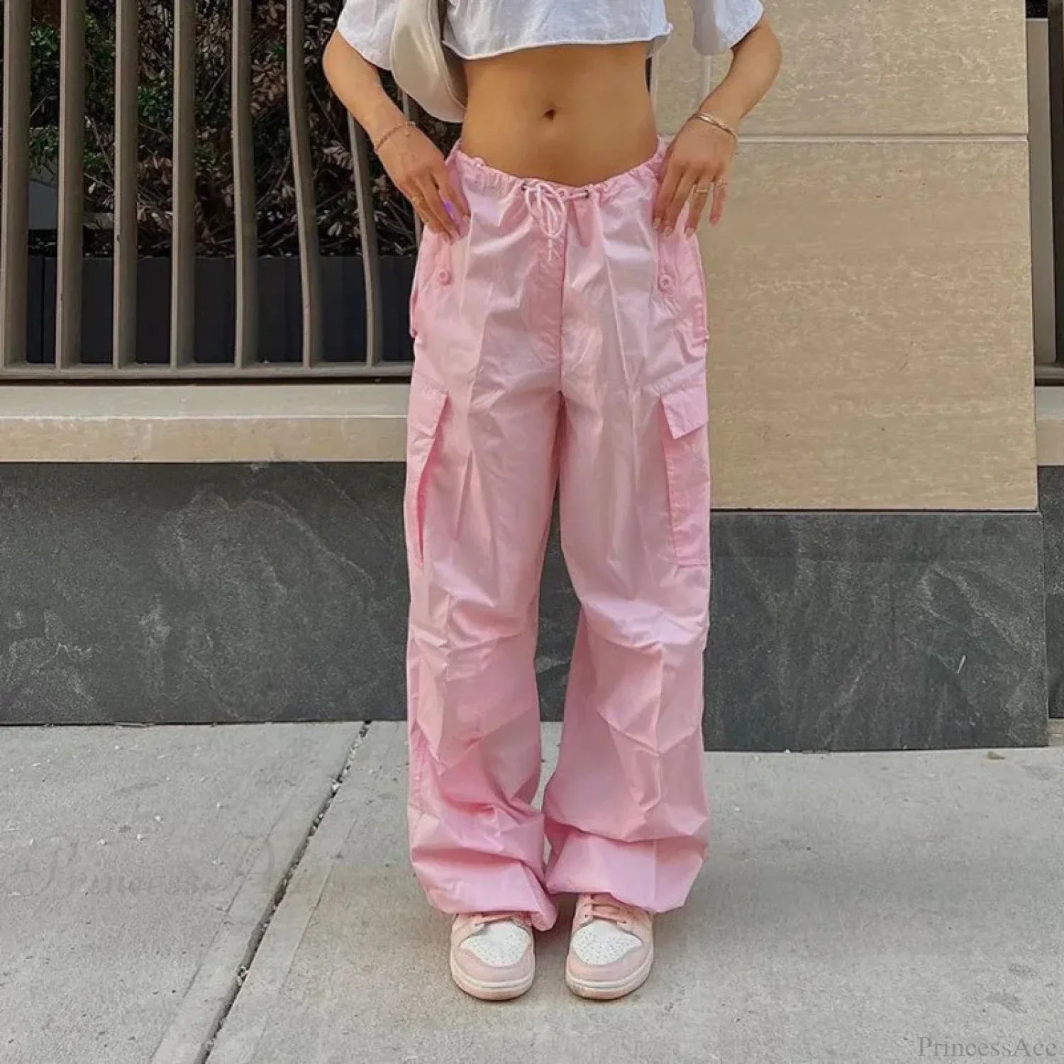 Solid Cargo Streetwear Slim Drawstring Pant image 5