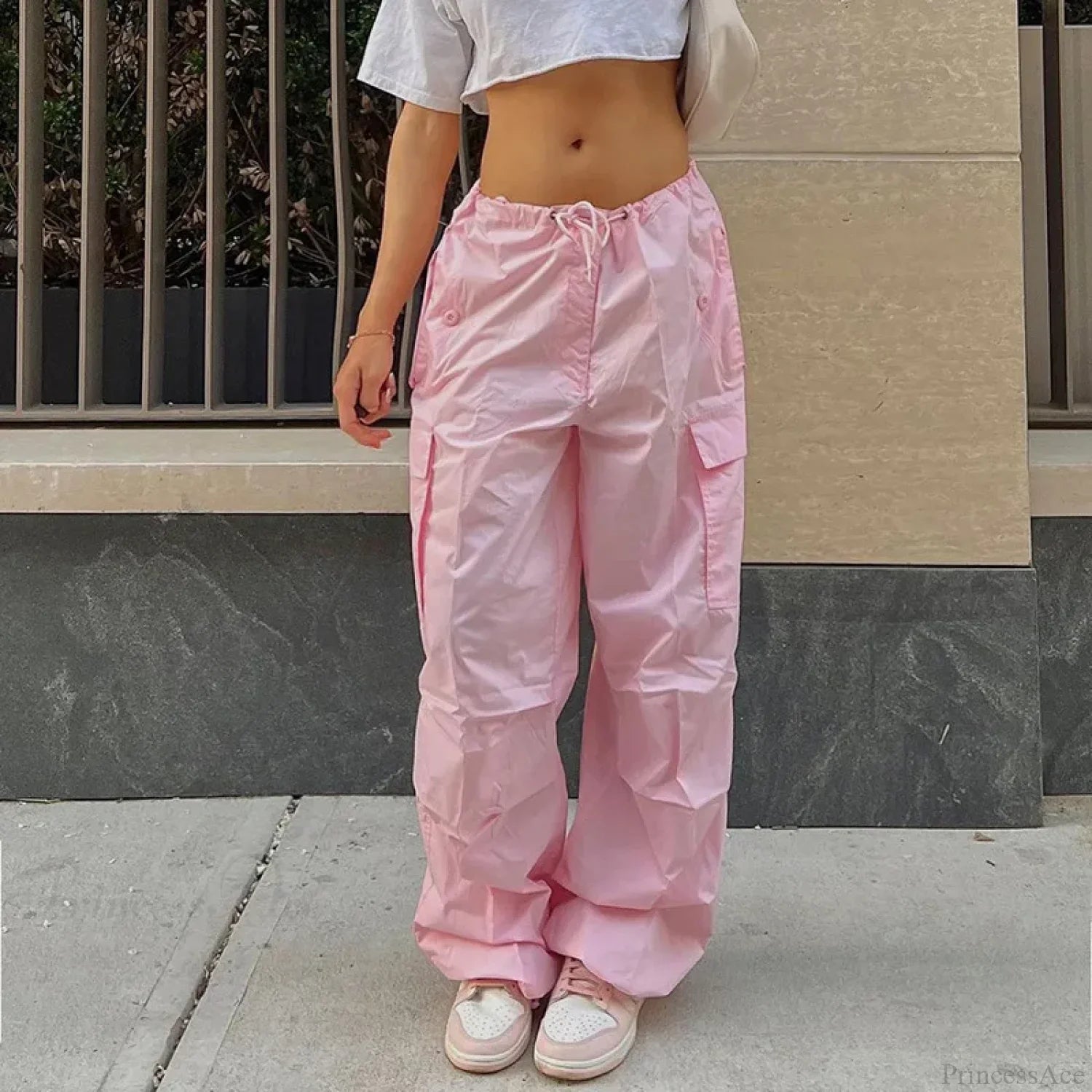 Solid Cargo Streetwear Slim Drawstring Pant image 7