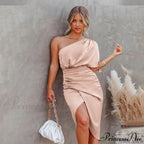 Solid Champagne Sexy Fitted Club Party Bodycon Dress image 10